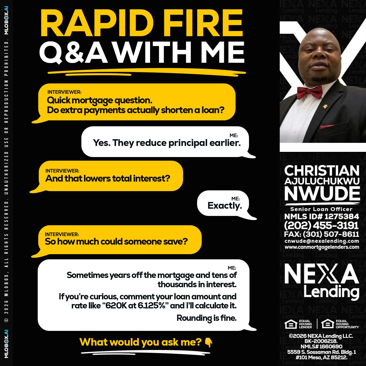 RAPID FIRE QA - Christian AJuluchukwu Nwude -Senior Loan Officer