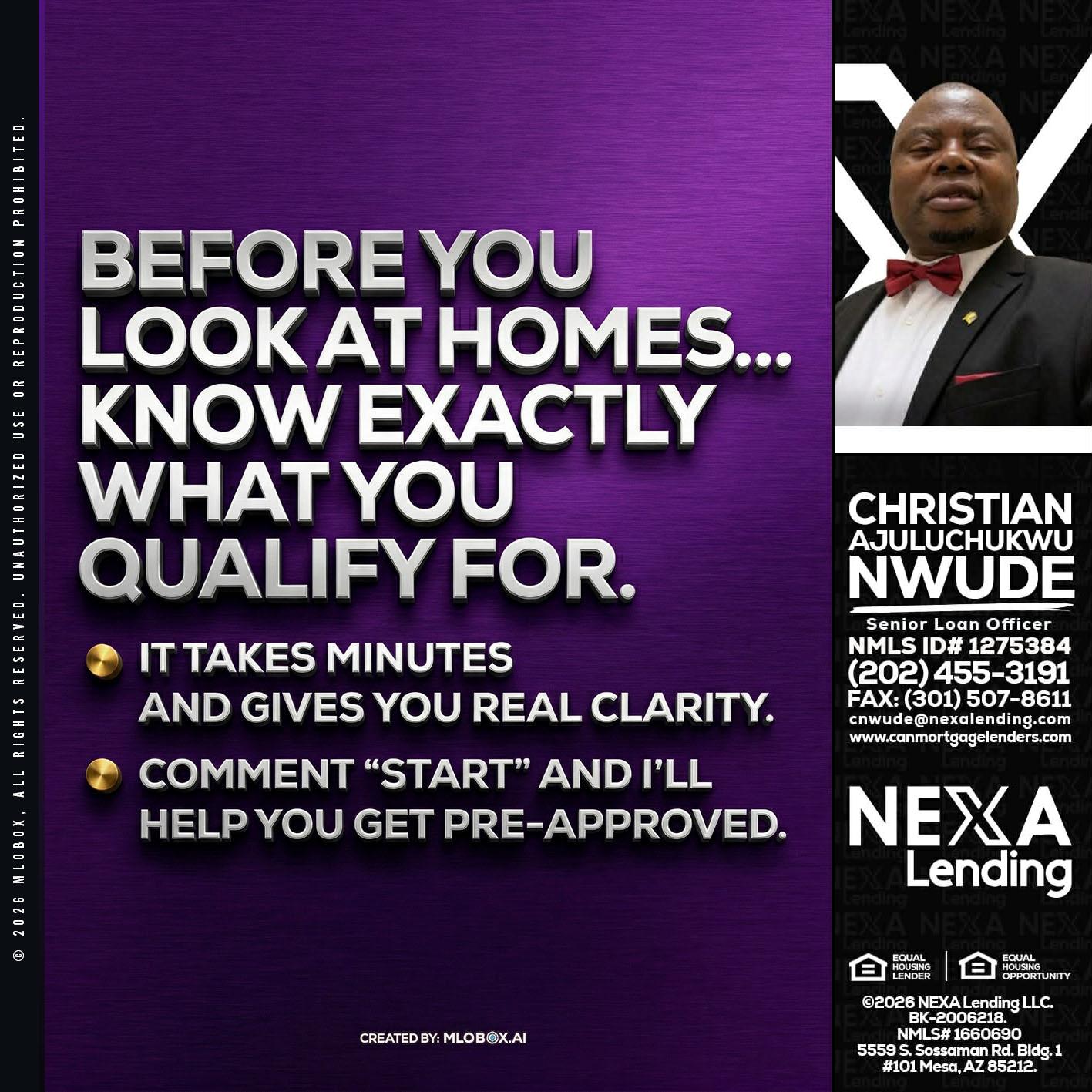 BEFORE YOU - Christian AJuluchukwu Nwude -Senior Loan Officer