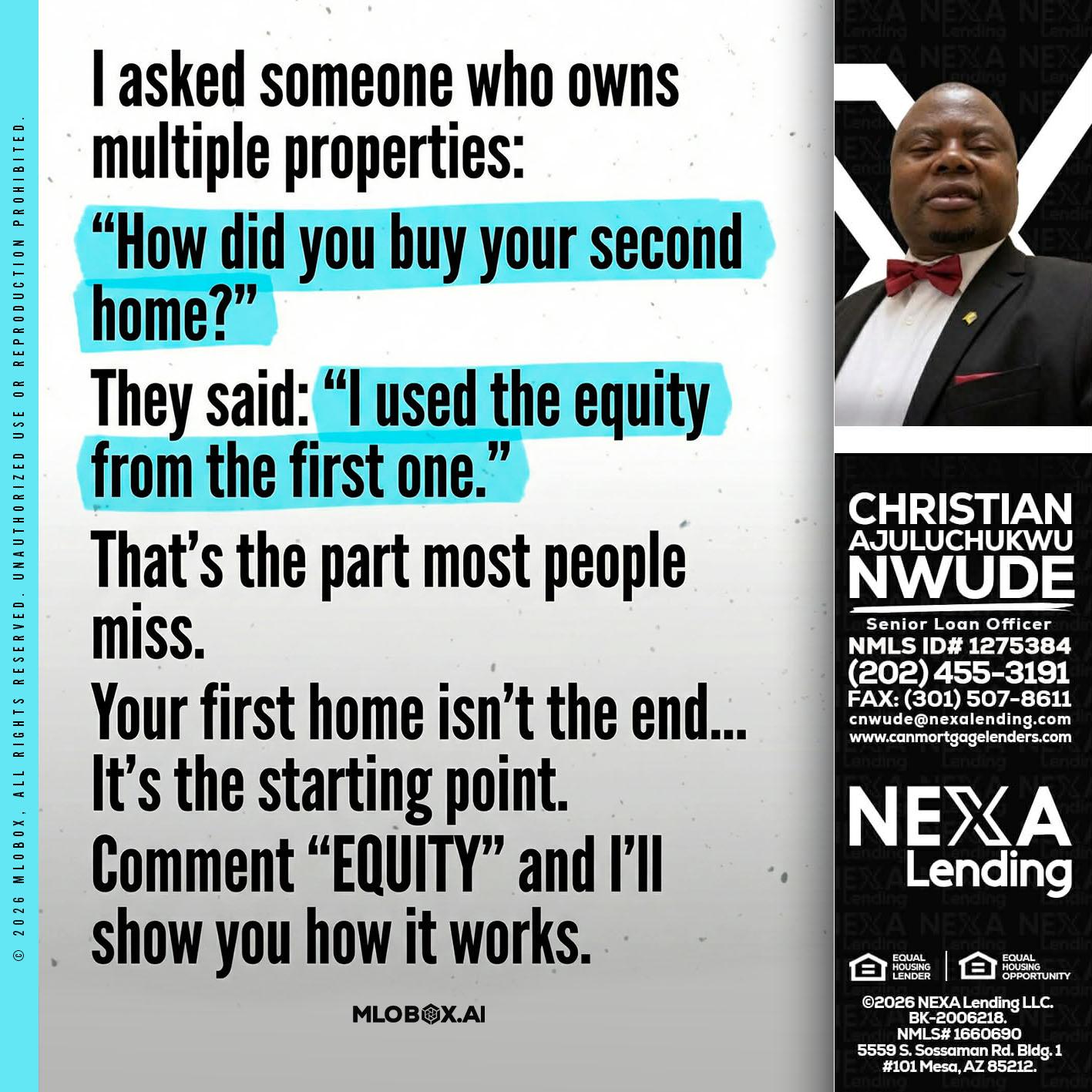I asked someone - Christian AJuluchukwu Nwude -Senior Loan Officer