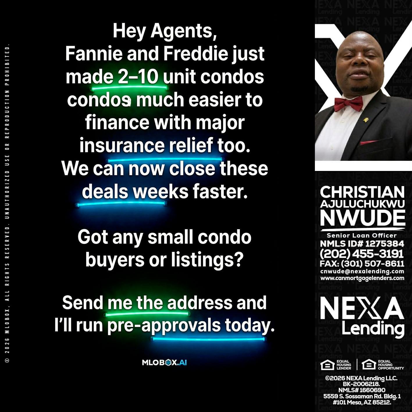 HEY AGENTS - Christian AJuluchukwu Nwude -Senior Loan Officer