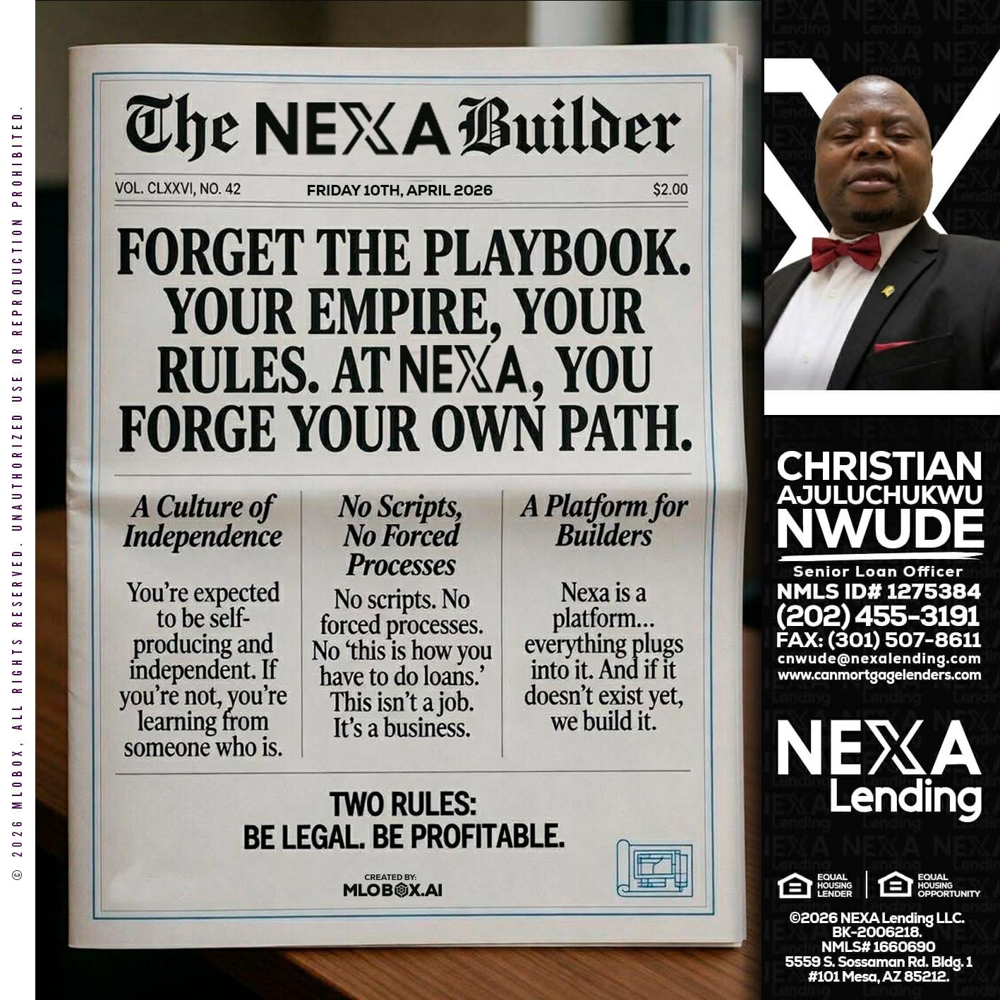 THE NEXA BUILDER - Christian AJuluchukwu Nwude -Senior Loan Officer