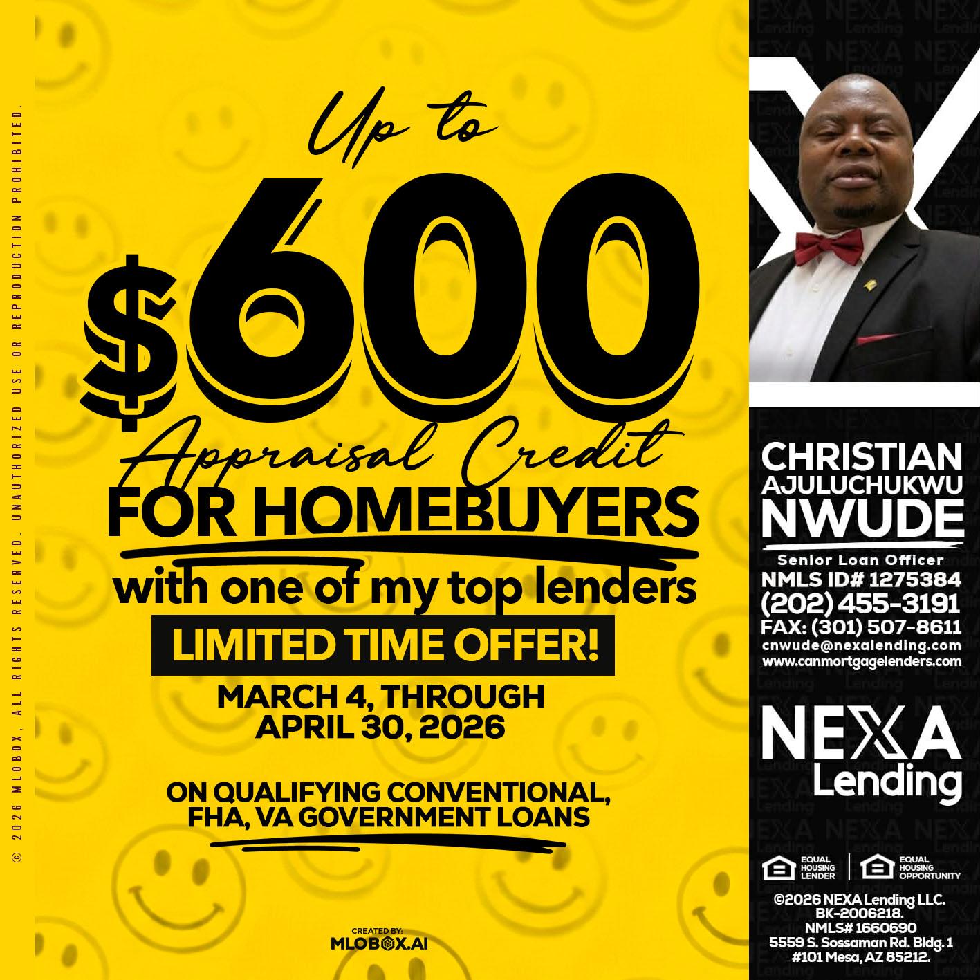 UP TO 600 - Christian AJuluchukwu Nwude -Senior Loan Officer