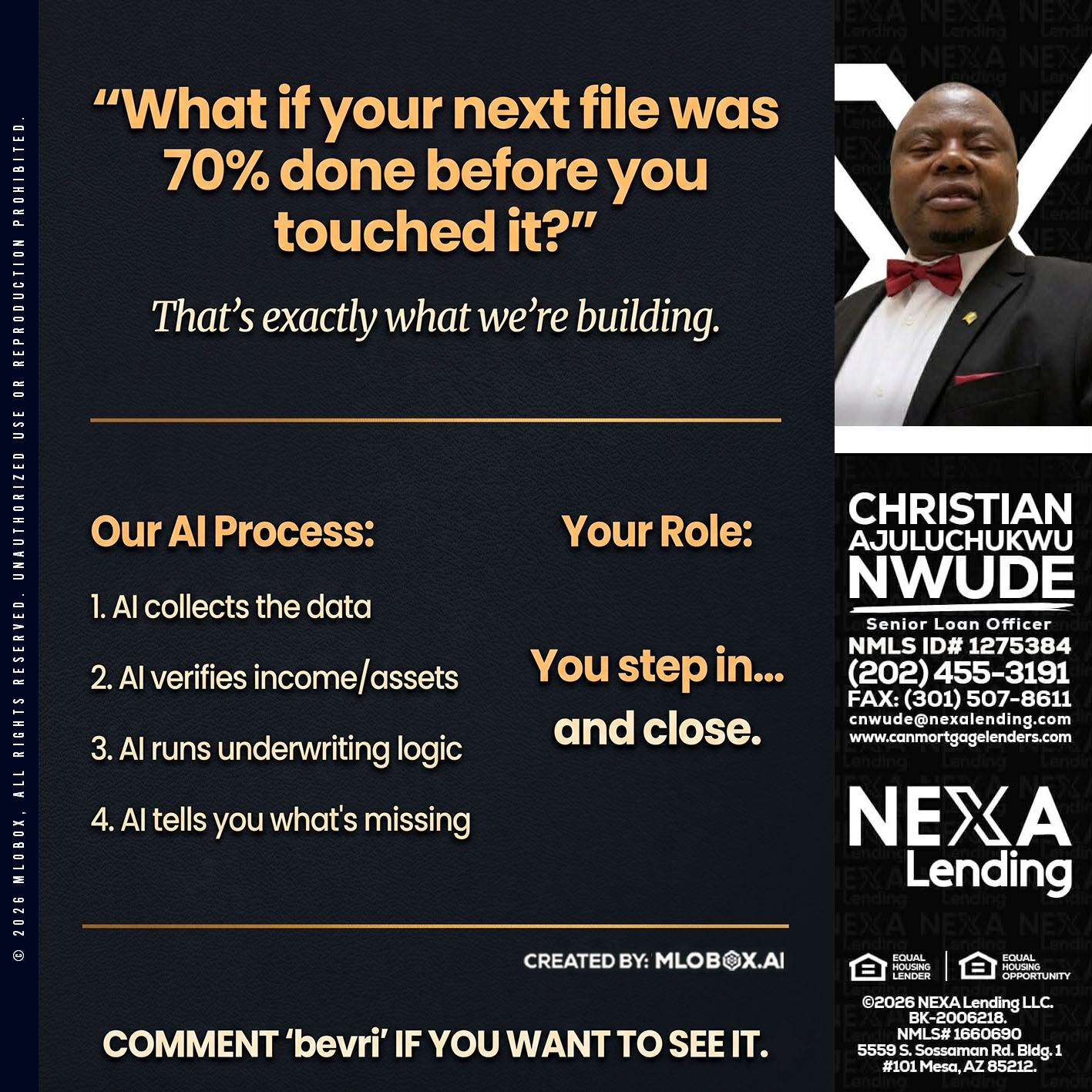 WHAT IF YOUR - Christian AJuluchukwu Nwude -Senior Loan Officer