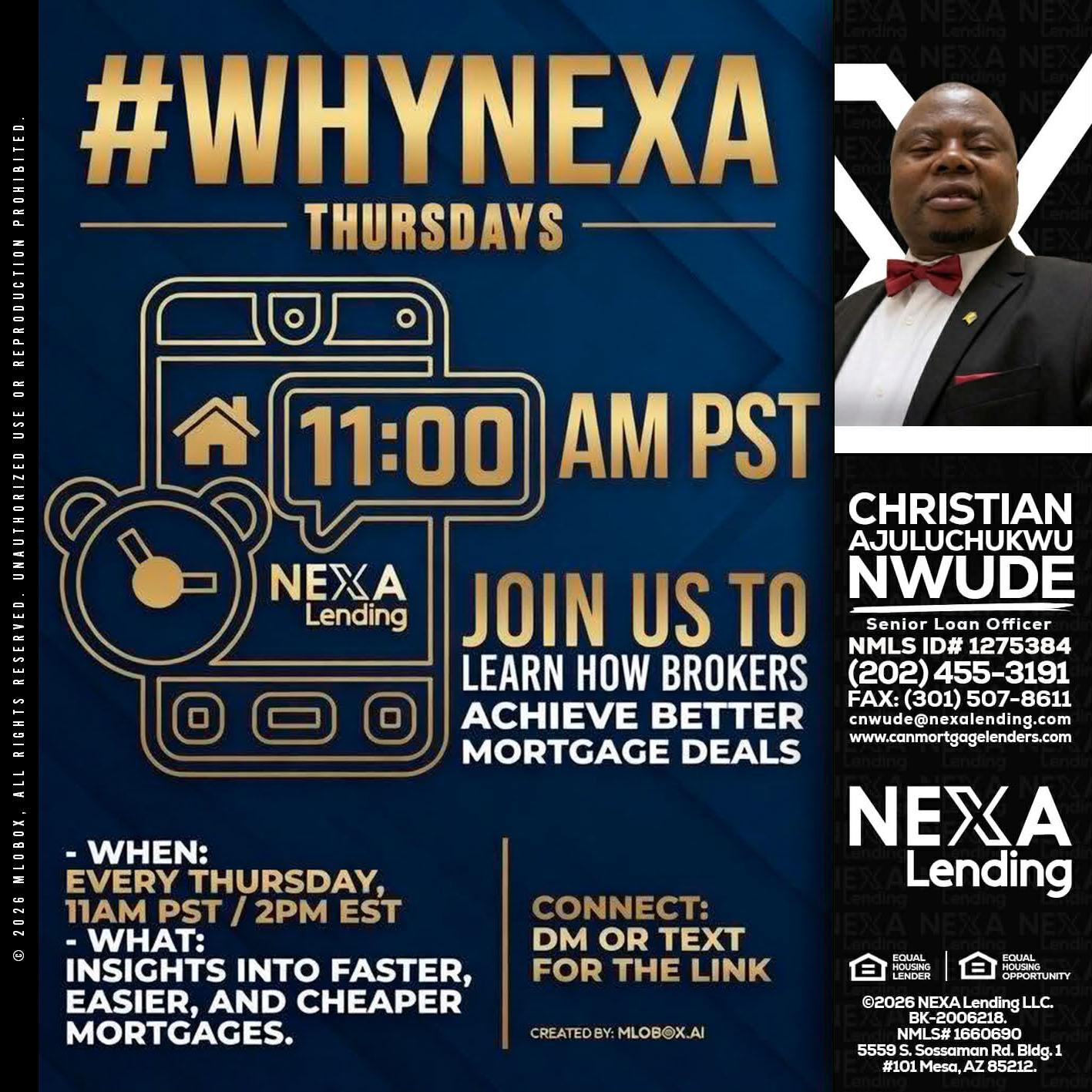 WHY NEXA THURDAYS - Christian AJuluchukwu Nwude -Senior Loan Officer