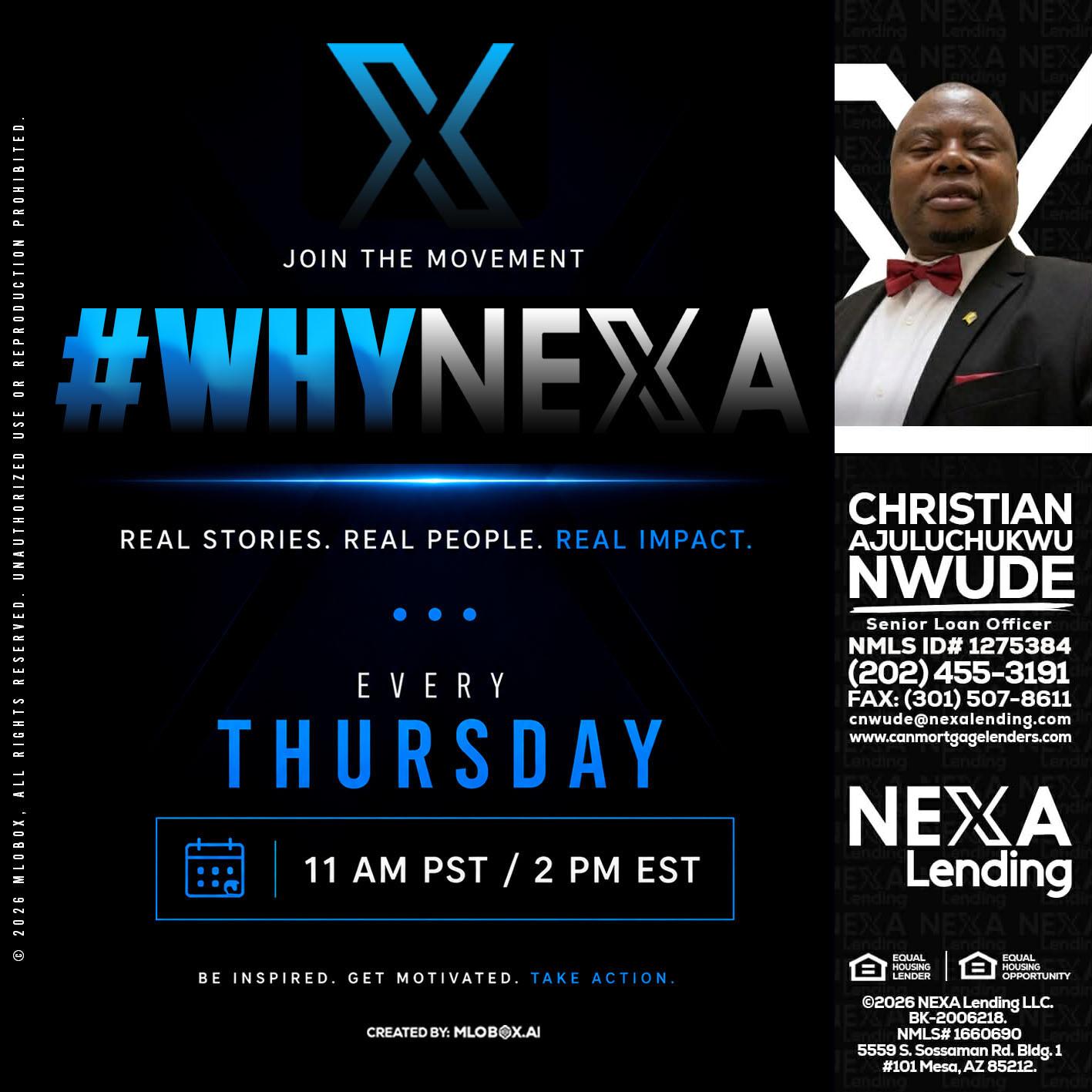 why NEXA - Christian AJuluchukwu Nwude -Senior Loan Officer