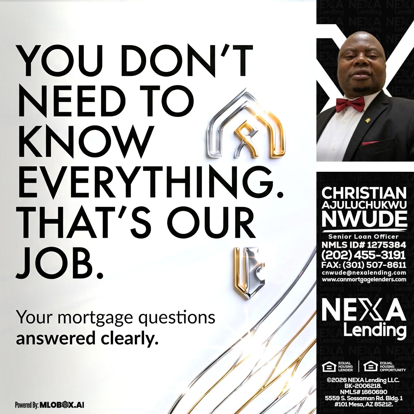 THAT IS OUR JOB - Christian AJuluchukwu Nwude -Senior Loan Officer