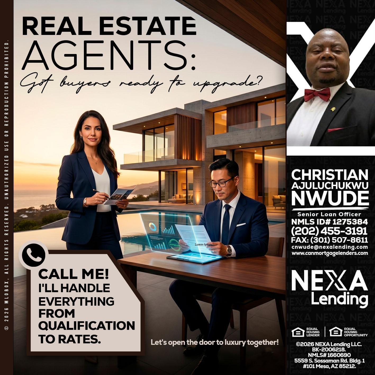 REAL ESTATE AGENTS - Christian AJuluchukwu Nwude -Senior Loan Officer