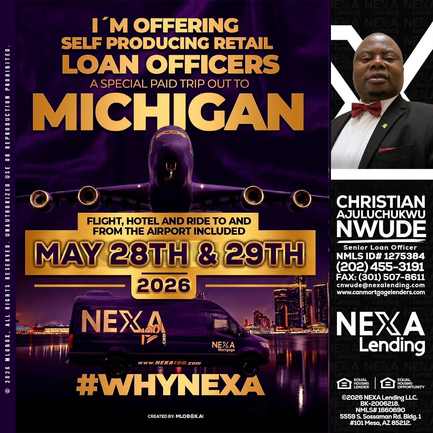 MICHIGAN - Christian AJuluchukwu Nwude -Senior Loan Officer