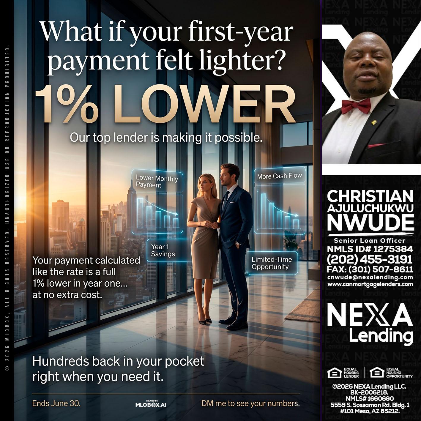1% LOWER - Christian AJuluchukwu Nwude -Senior Loan Officer