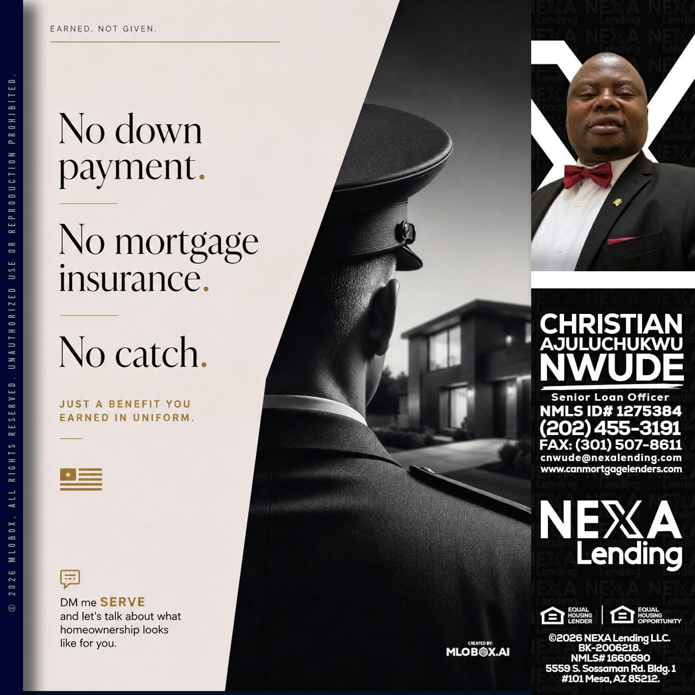 NO DOWN PAYMENT - Christian AJuluchukwu Nwude -Senior Loan Officer