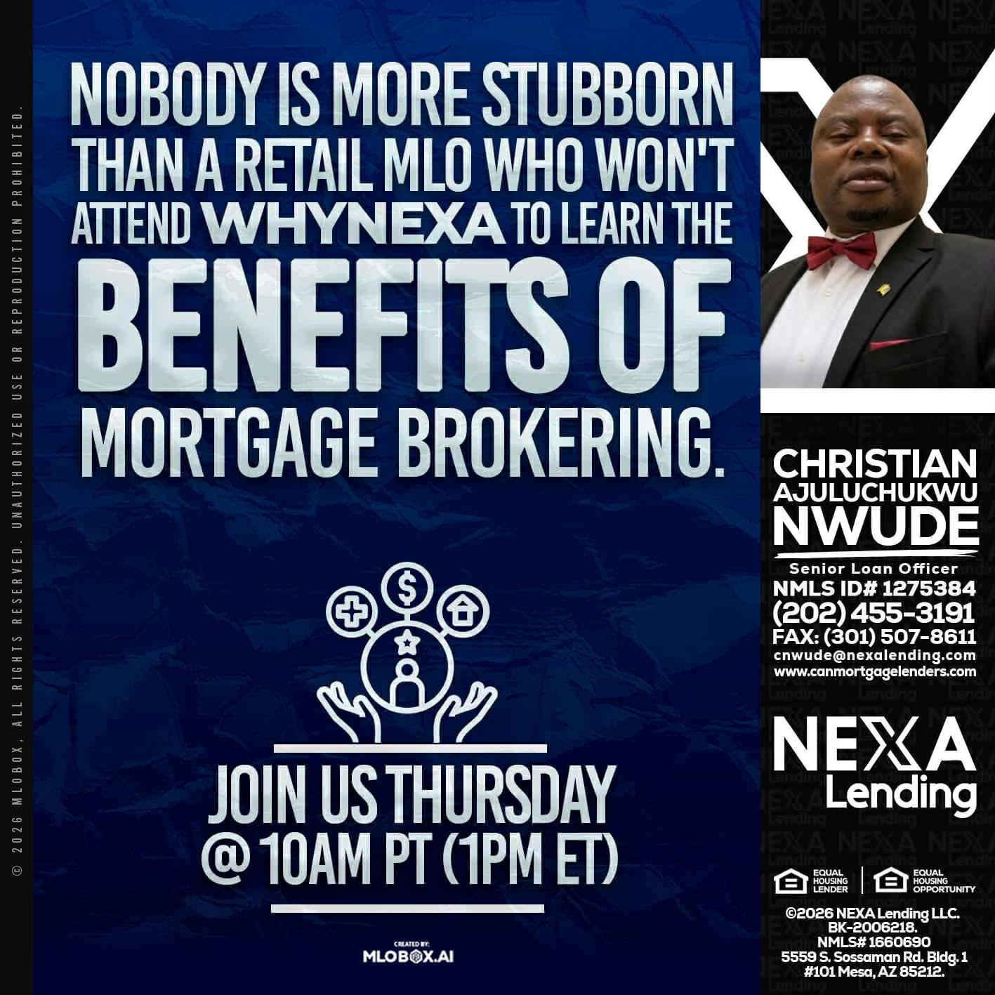 NOBODY IS MORE - Christian AJuluchukwu Nwude -Senior Loan Officer