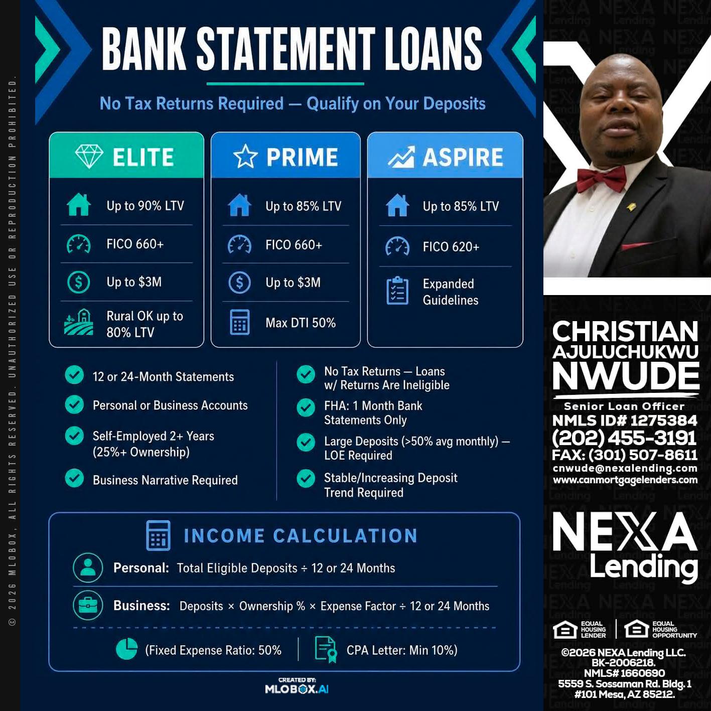 BANK STATEMENT - Christian AJuluchukwu Nwude -Senior Loan Officer