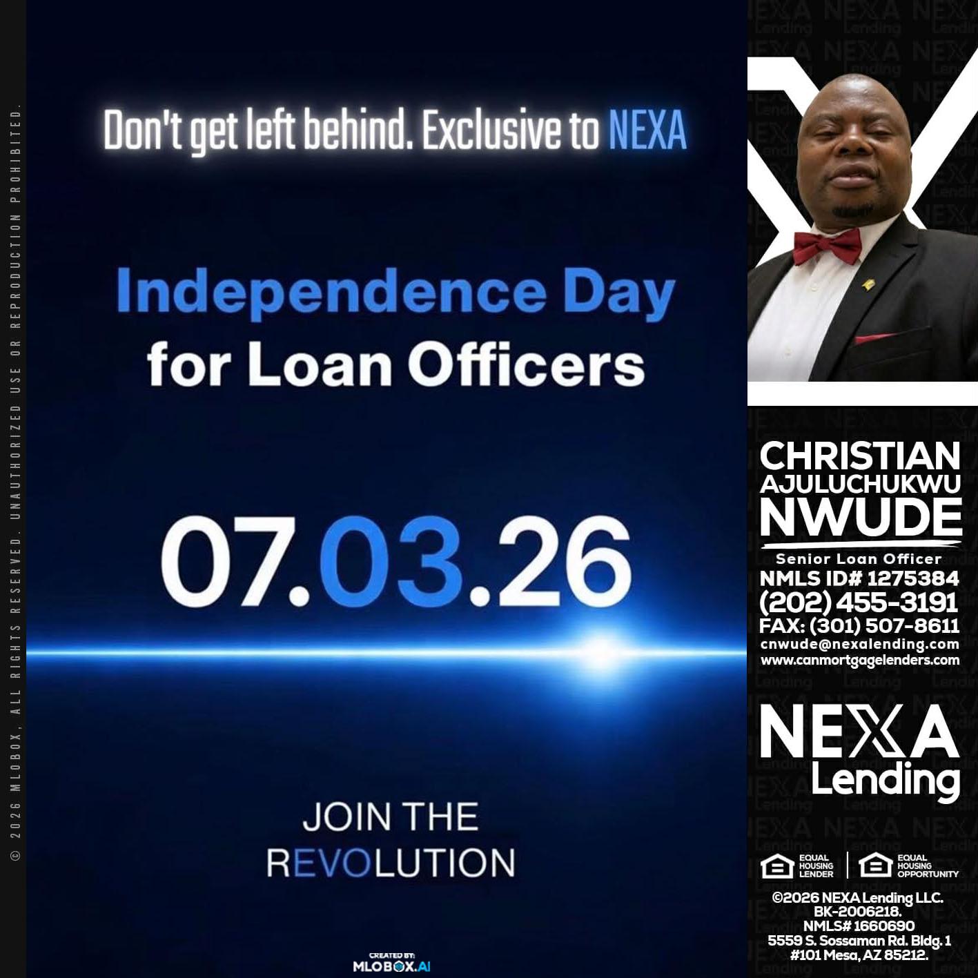 INDEPENDENCE DAY - Christian AJuluchukwu Nwude -Senior Loan Officer