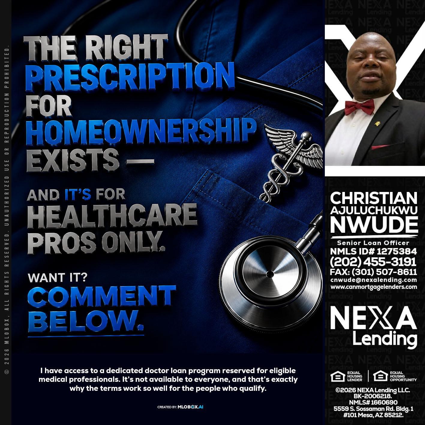 THE RIGHT PRESCRIPTION - Christian AJuluchukwu Nwude -Senior Loan Officer