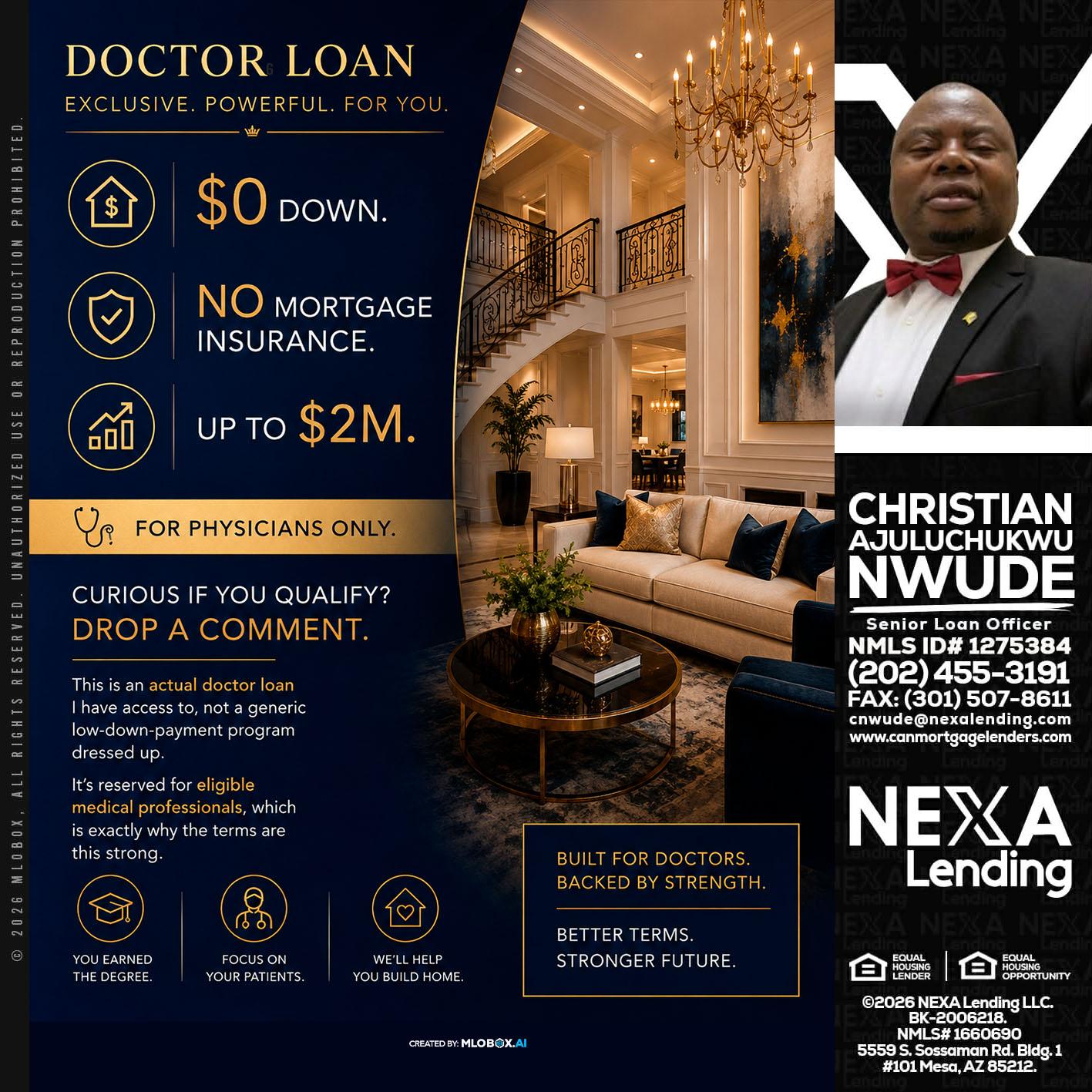 DOCTOR LOANS - Christian AJuluchukwu Nwude -Senior Loan Officer