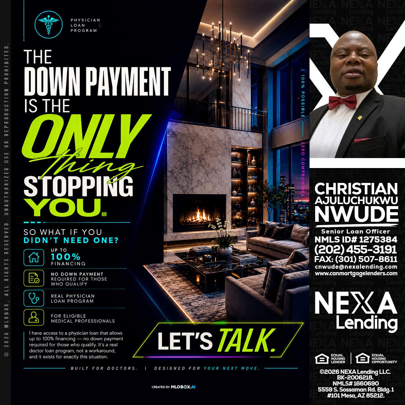 THE DOWN PAYMENT - Christian AJuluchukwu Nwude -Senior Loan Officer