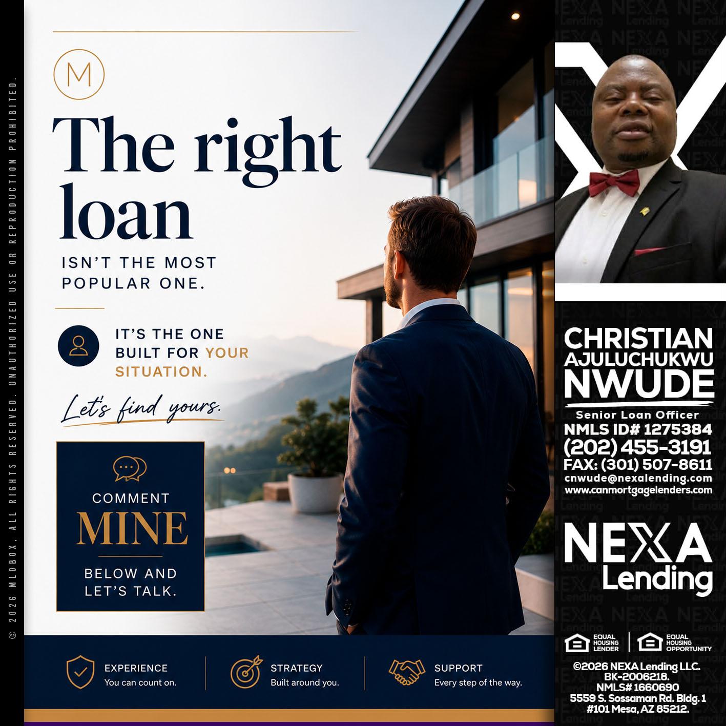THE RIGHT LOAN - Christian AJuluchukwu Nwude -Senior Loan Officer