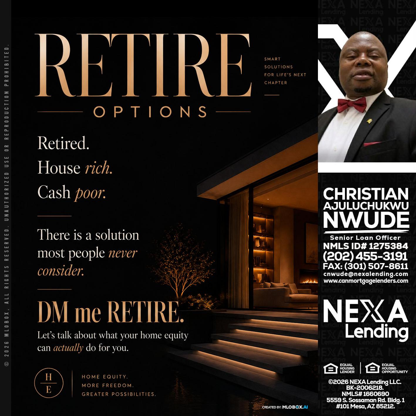 RETIRE LOANS - Christian AJuluchukwu Nwude -Senior Loan Officer