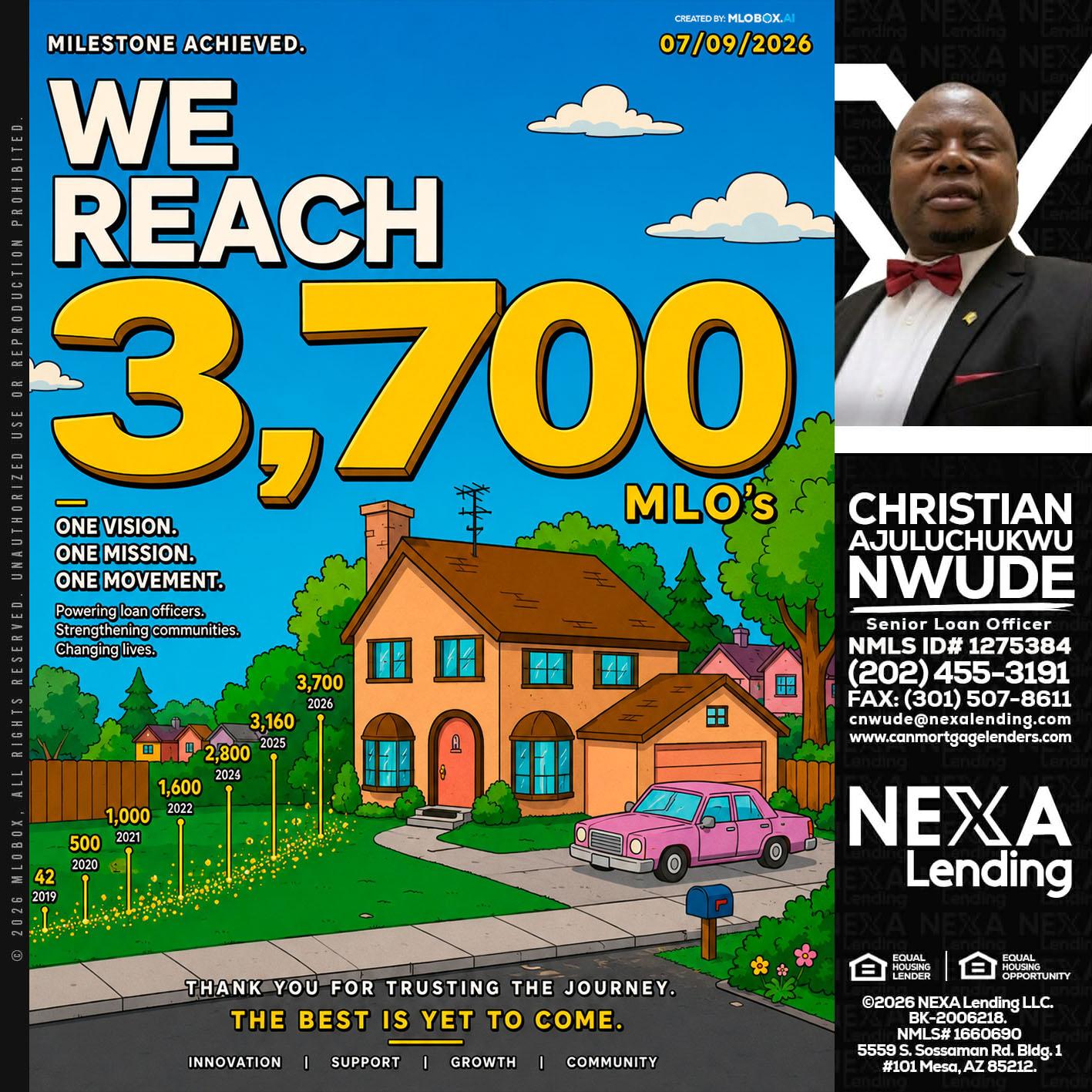 3,700 MLO's - Christian AJuluchukwu Nwude -Senior Loan Officer