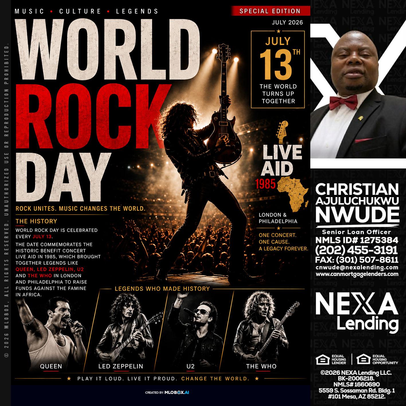WORLD ROCK MUSIC DAY - Christian AJuluchukwu Nwude -Senior Loan Officer