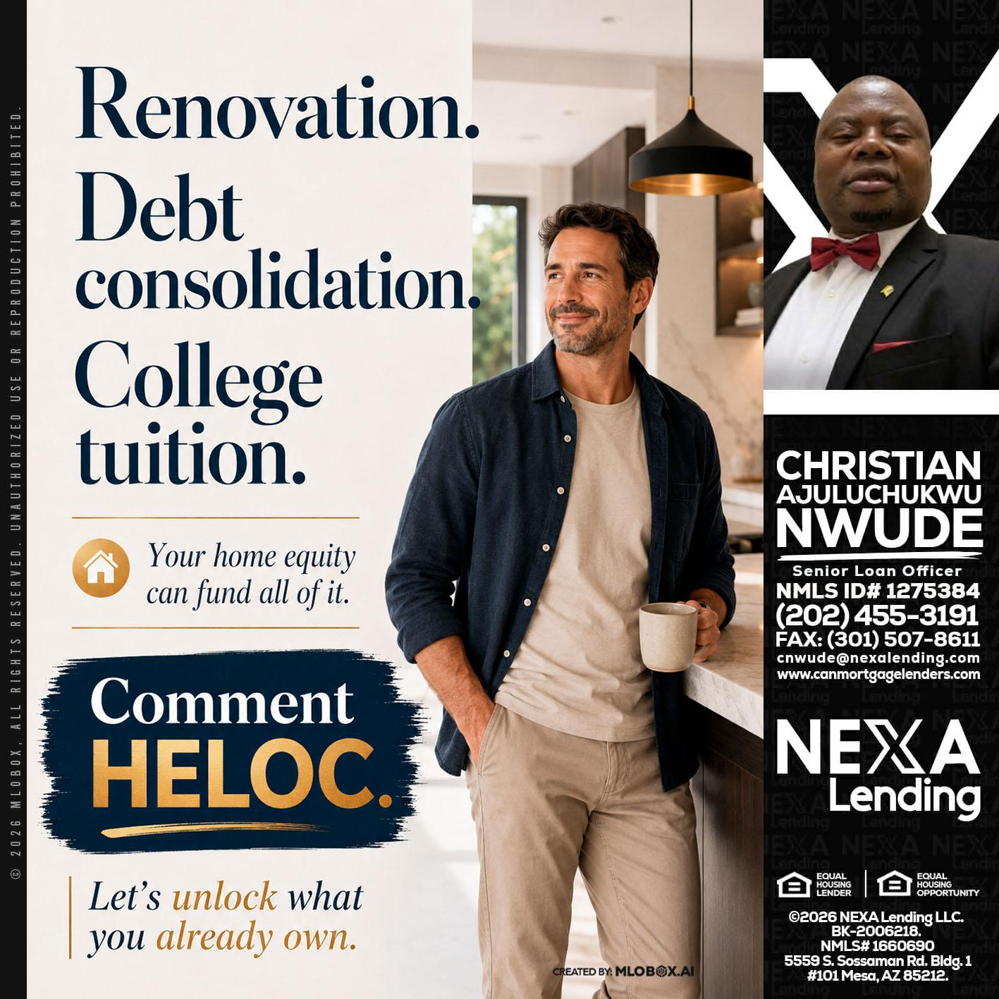RENOVATION DEBT - Christian AJuluchukwu Nwude -Senior Loan Officer