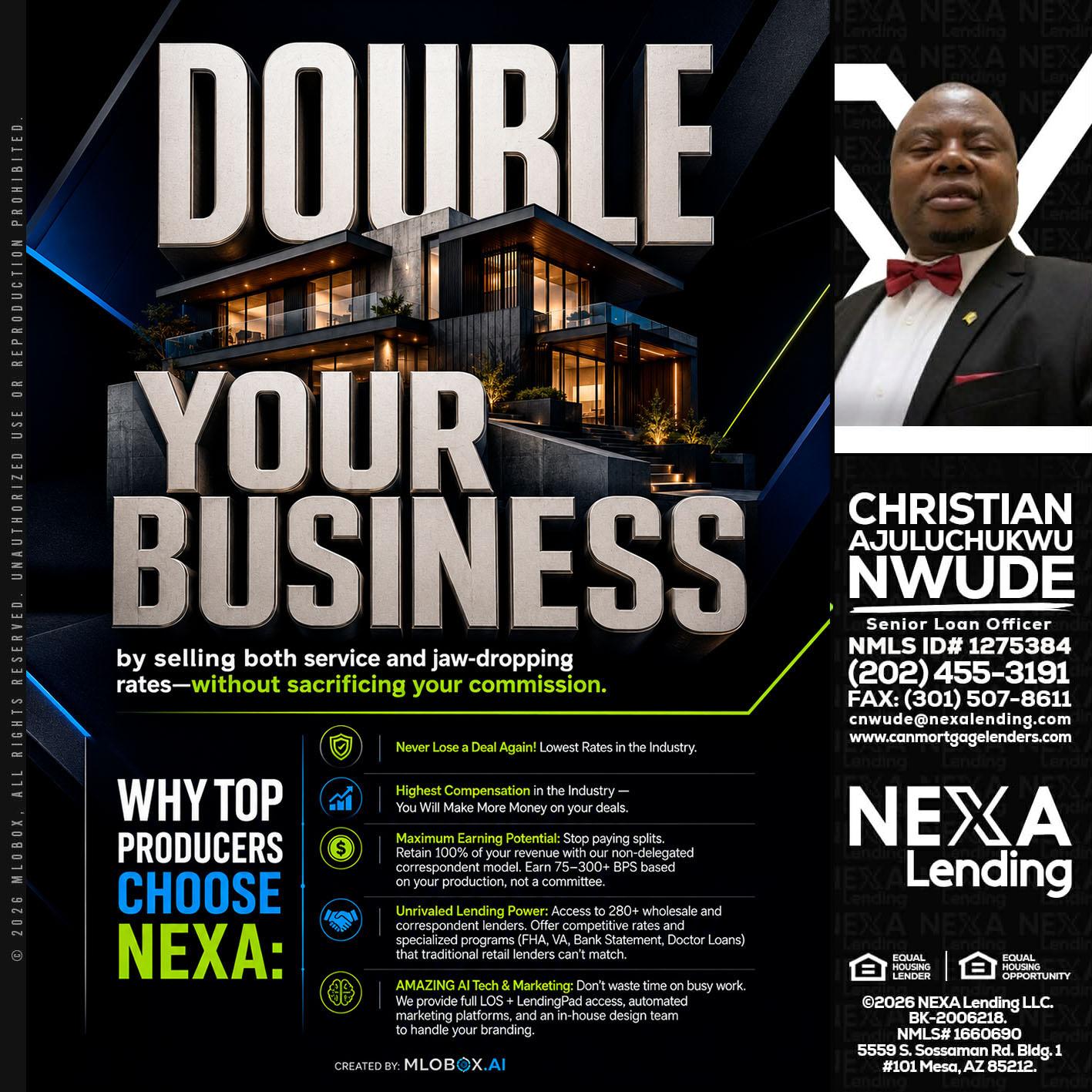 DOUBLE YOUR BUSINESS - Christian AJuluchukwu Nwude -Senior Loan Officer