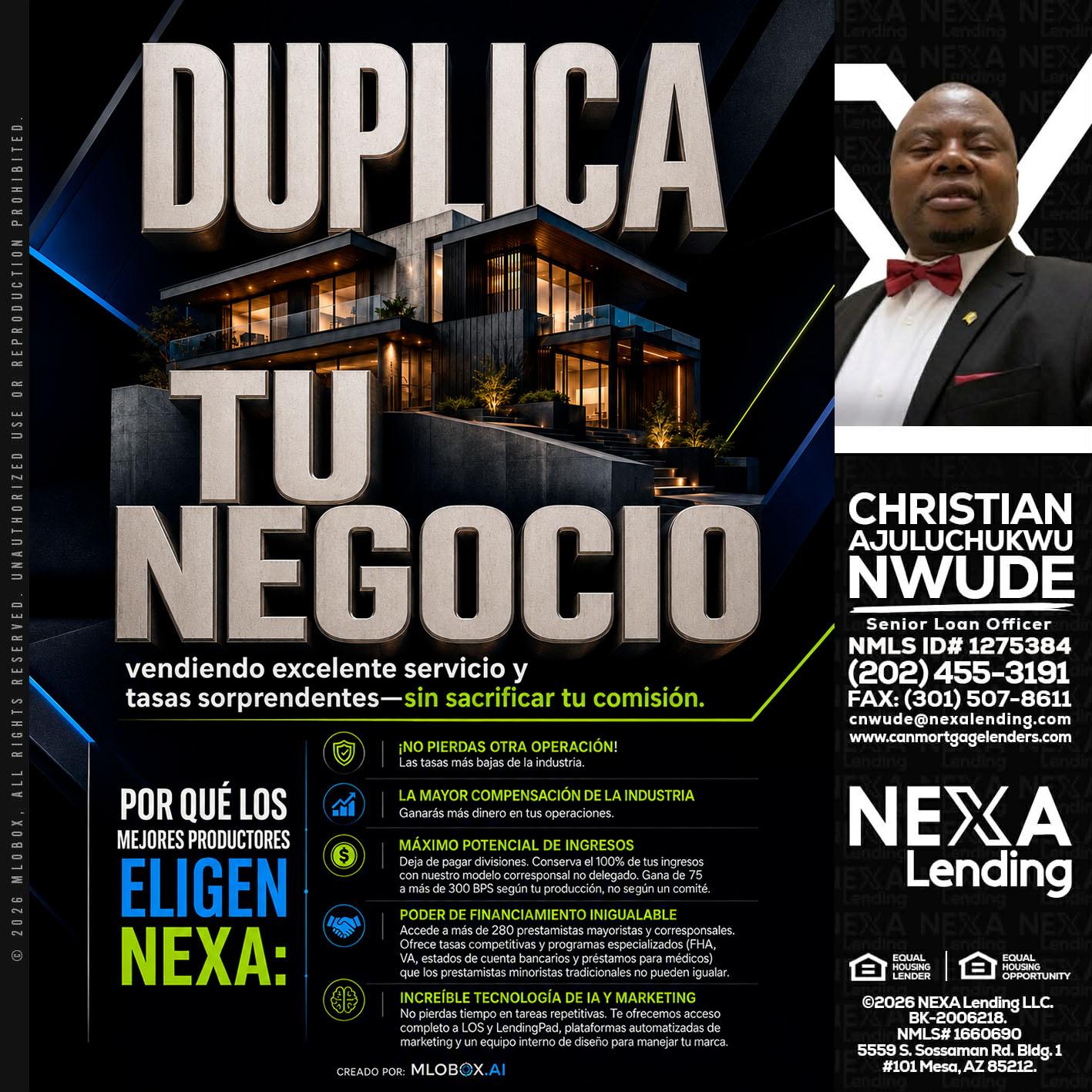 DUPLICA TU NEGOCIO - Christian AJuluchukwu Nwude -Senior Loan Officer