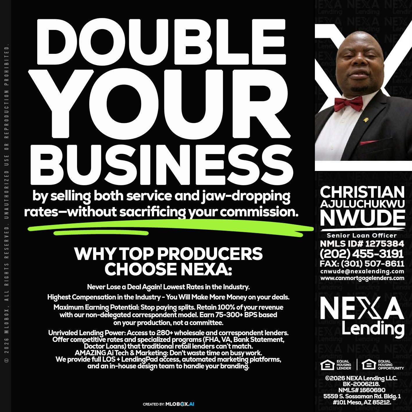 DOUBLE YOUR BUSINESS - Christian AJuluchukwu Nwude -Senior Loan Officer