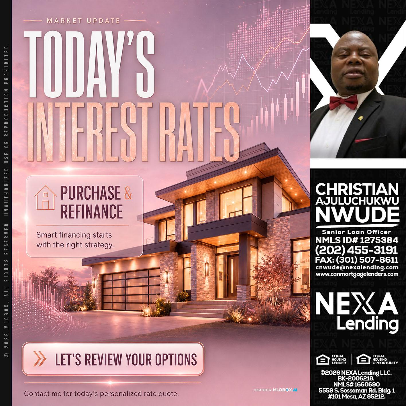 todays interest rates - Christian AJuluchukwu Nwude -Senior Loan Officer