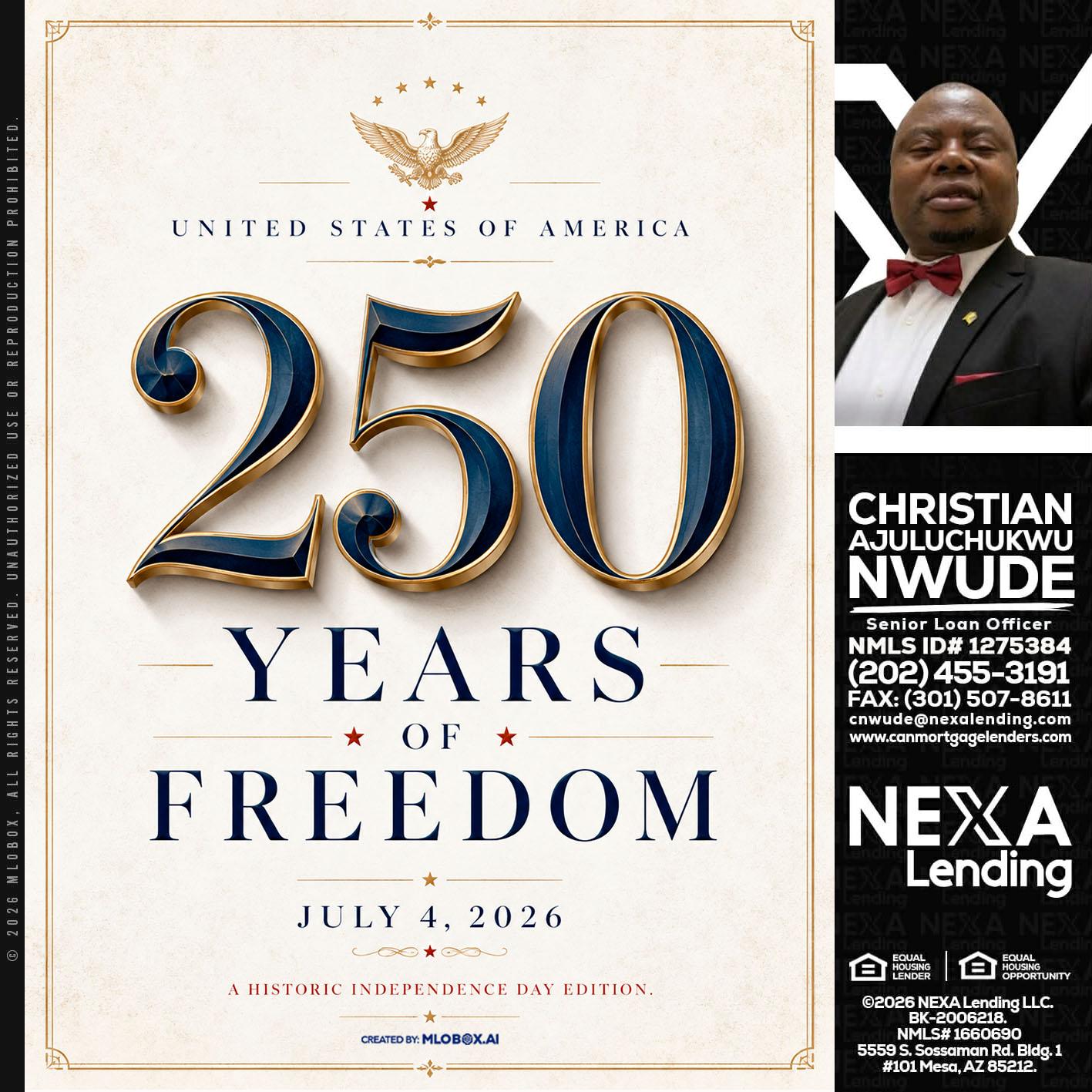 250 YEARS - Christian AJuluchukwu Nwude -Senior Loan Officer