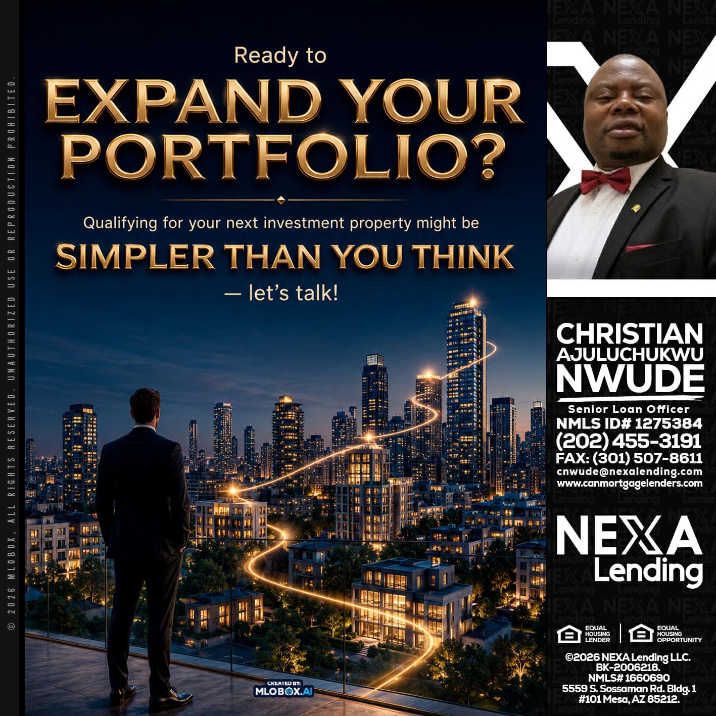 expand you portfolio - Christian AJuluchukwu Nwude -Senior Loan Officer
