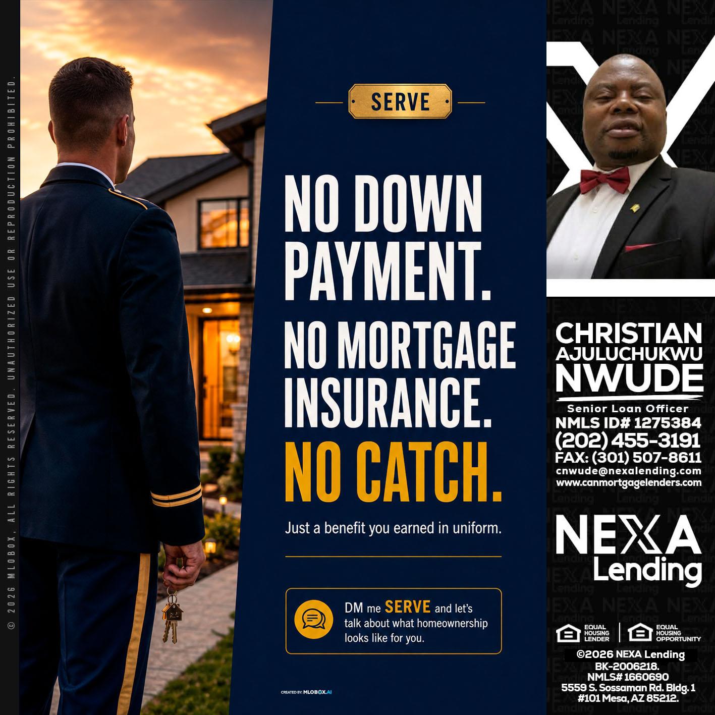 NO DOWN PAYMENT - Christian AJuluchukwu Nwude -Senior Loan Officer