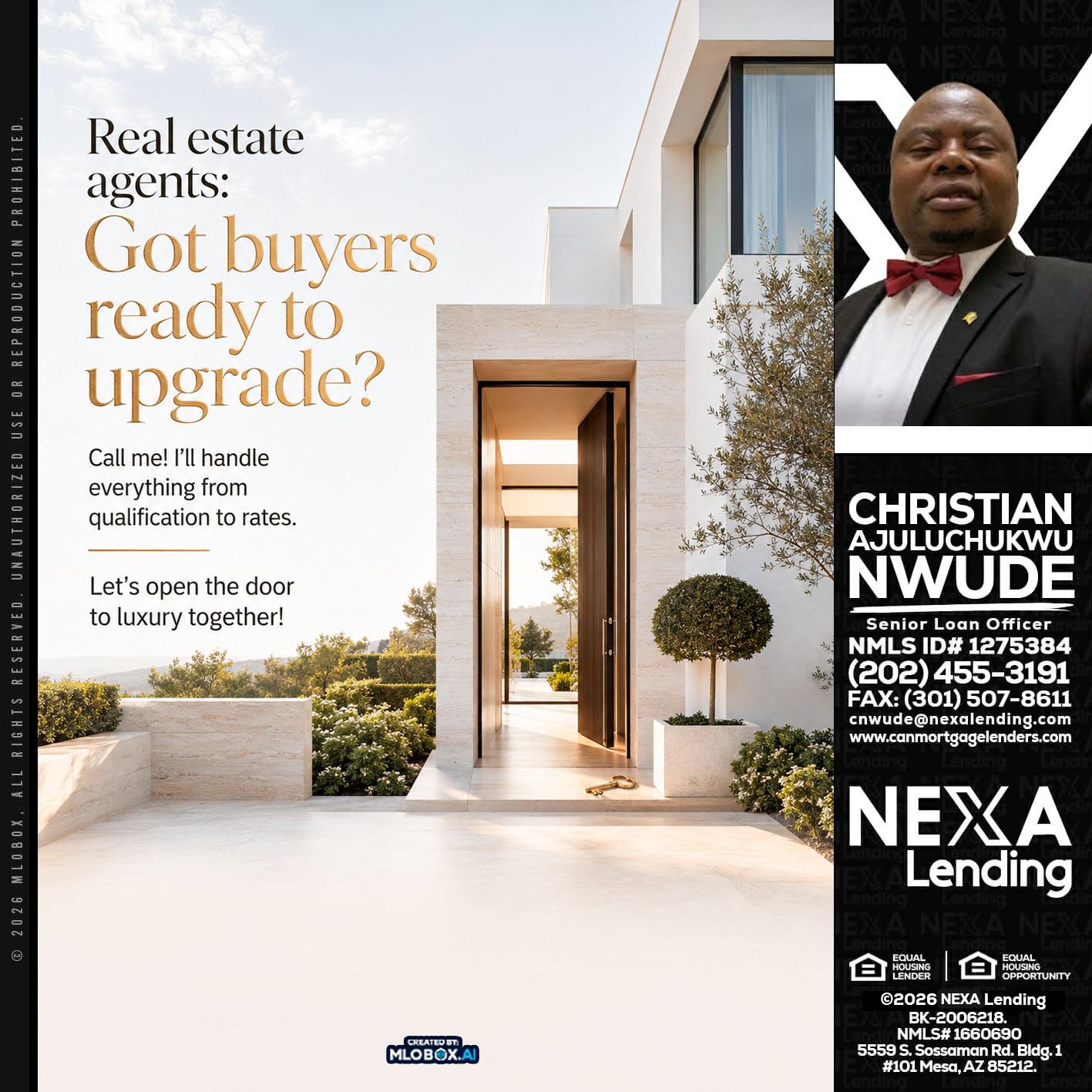 REAL ESTATE AGENTS - Christian AJuluchukwu Nwude -Senior Loan Officer