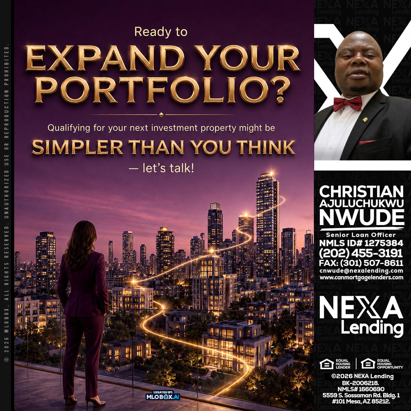 EXPAND YOUR PORTFOLIO - Christian AJuluchukwu Nwude -Senior Loan Officer