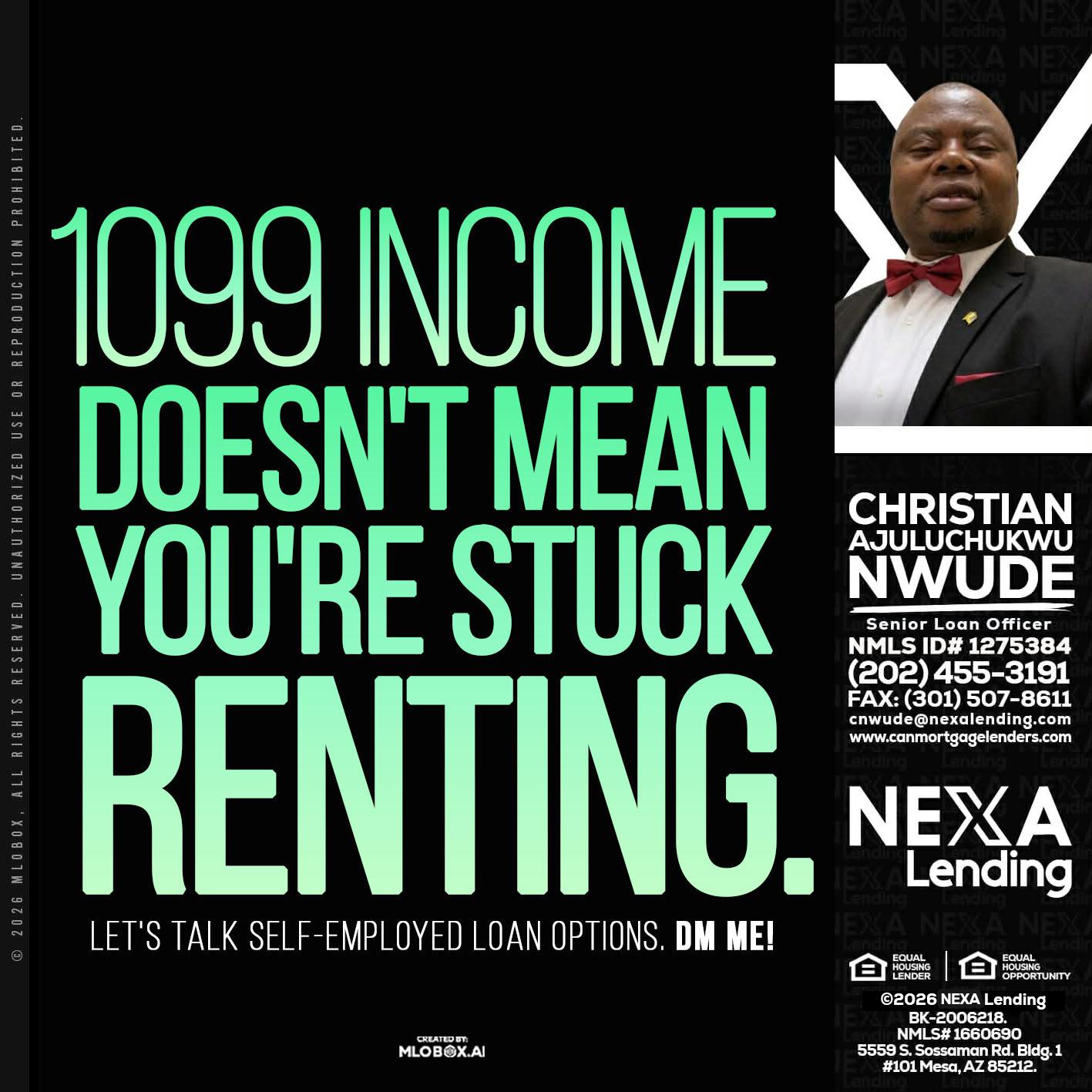 1099 income - Christian AJuluchukwu Nwude -Senior Loan Officer
