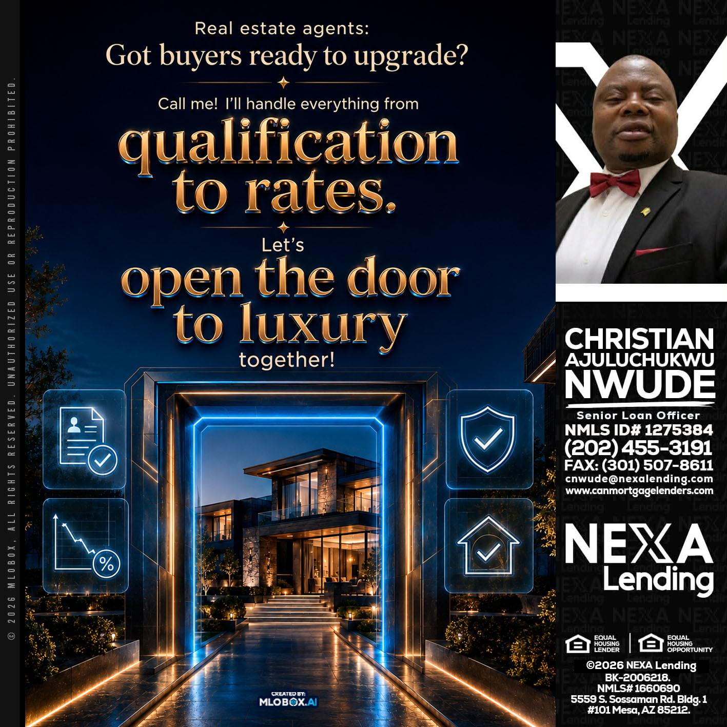 QUALIFICATION TO RATES - Christian AJuluchukwu Nwude -Senior Loan Officer