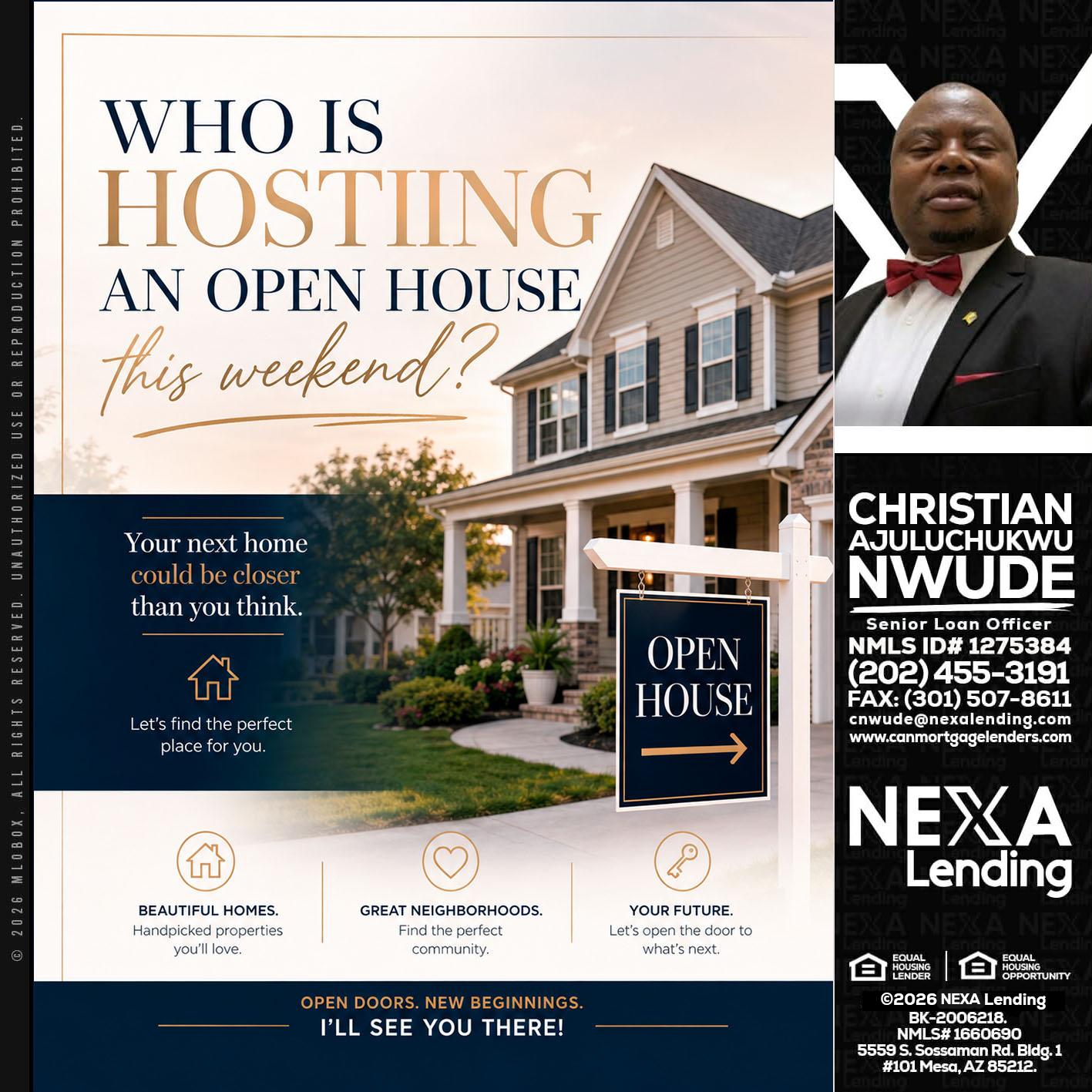 WHOS HOSTING - Christian AJuluchukwu Nwude -Senior Loan Officer