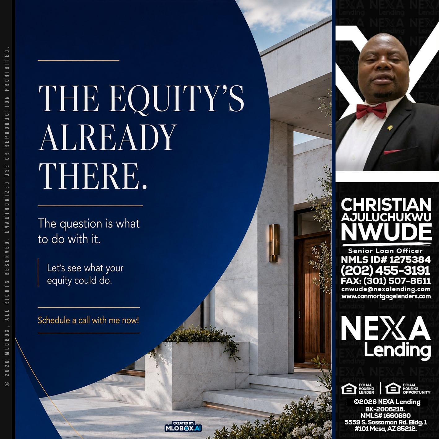 the equity's - Christian AJuluchukwu Nwude -Senior Loan Officer