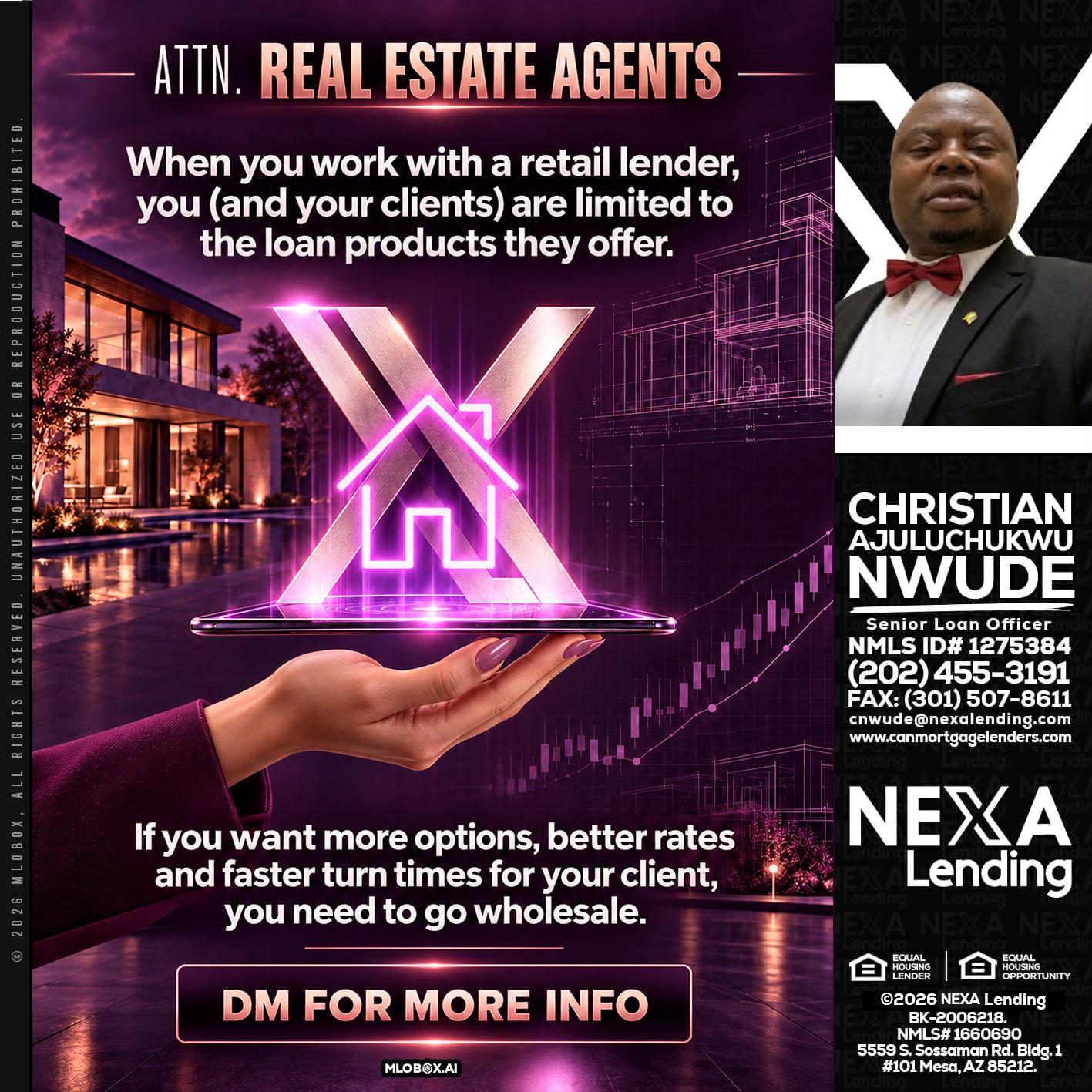 REAL ESTATE AGENTS - Christian AJuluchukwu Nwude -Senior Loan Officer