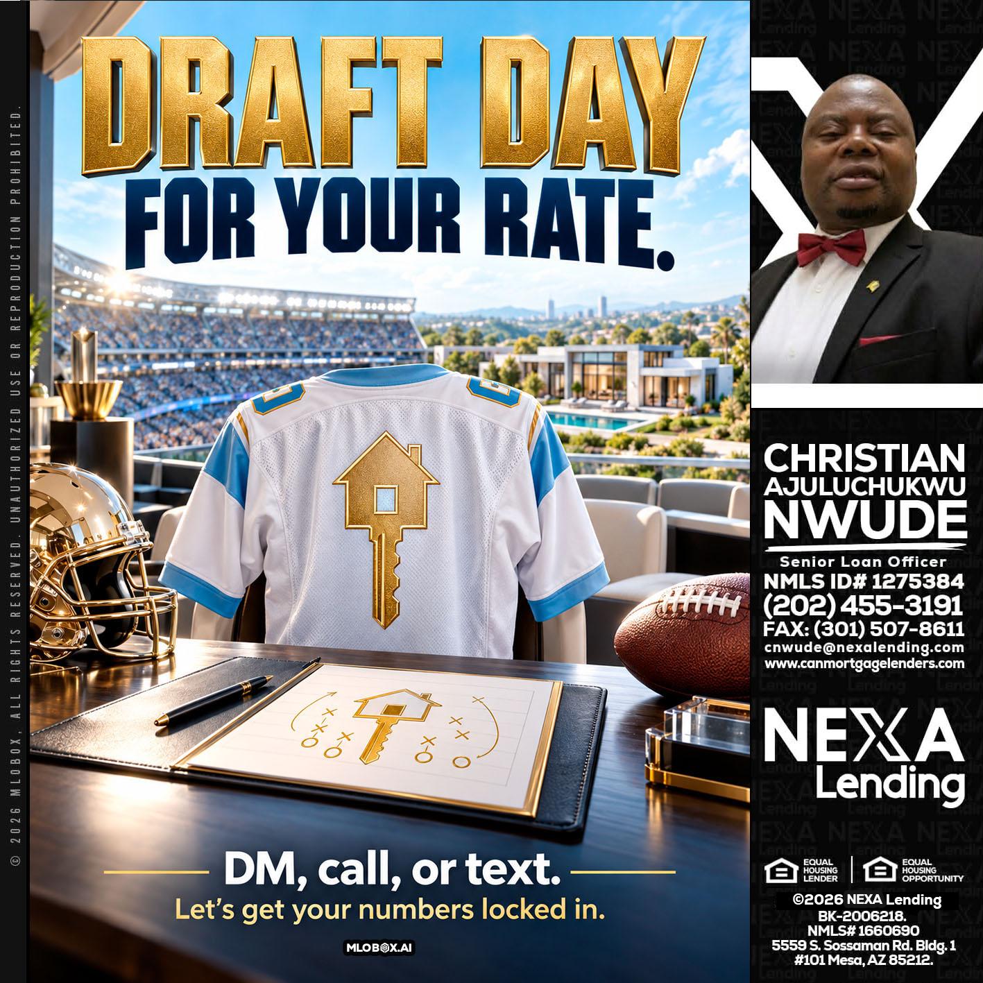 DRAFT DAY - Christian AJuluchukwu Nwude -Senior Loan Officer