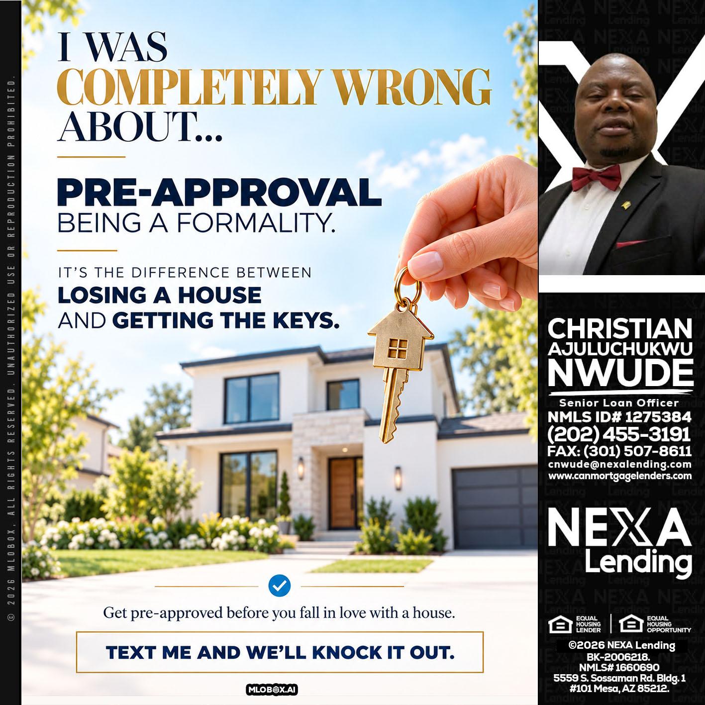 I WAS COMPLETALLY WRONG - Christian AJuluchukwu Nwude -Senior Loan Officer