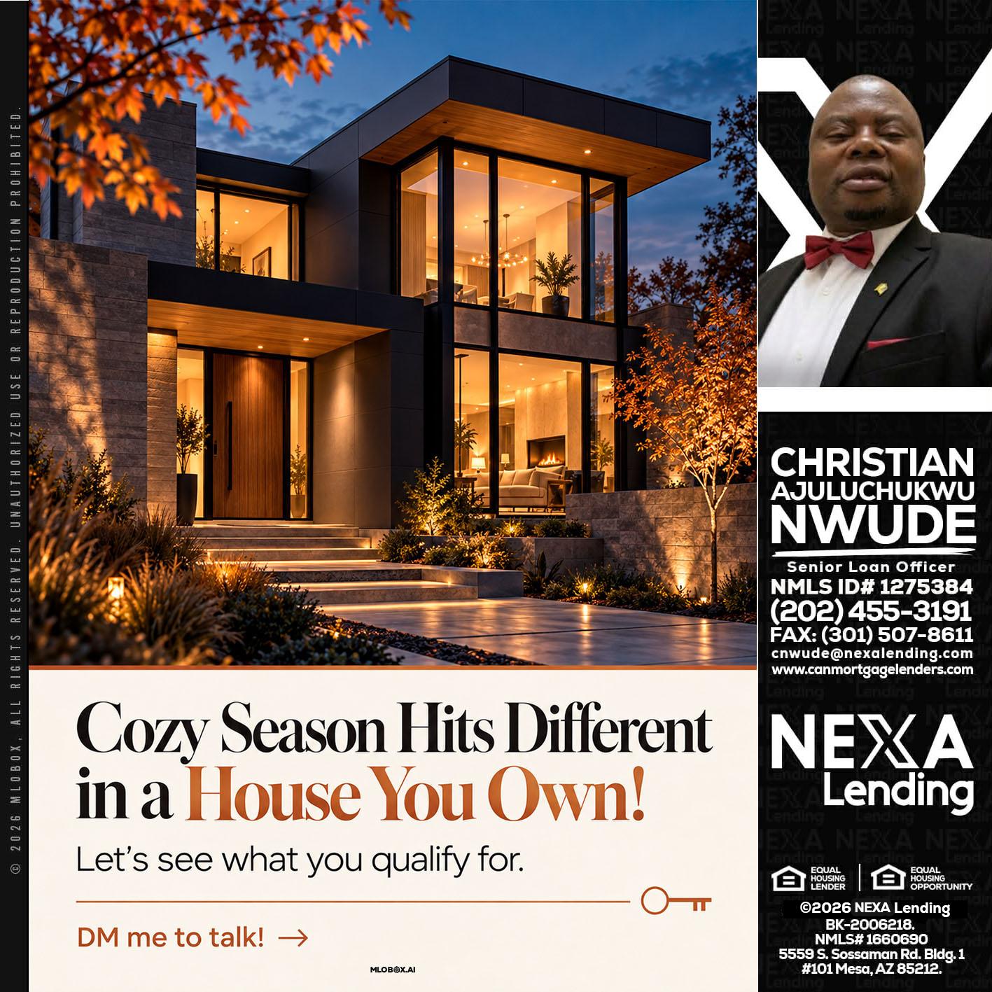 COZY SEASON - Christian AJuluchukwu Nwude -Senior Loan Officer