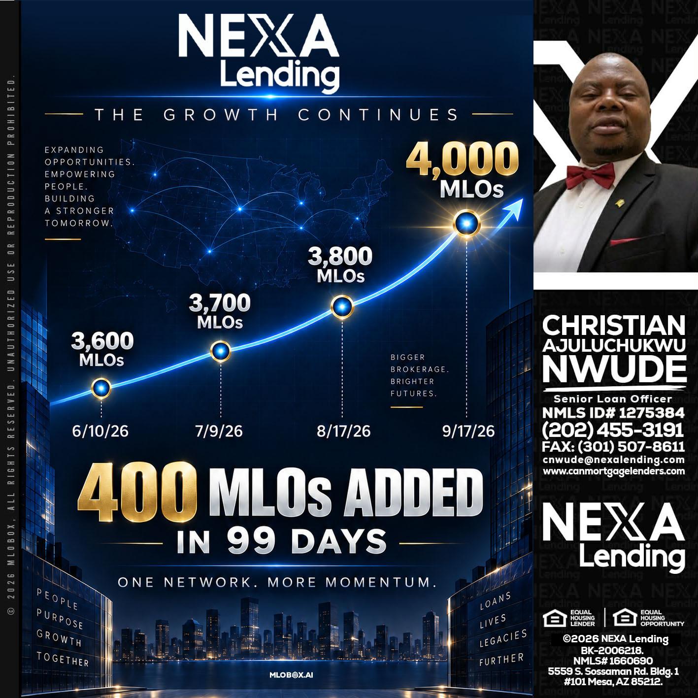 NEXA Lending 4000 MLOs - Christian AJuluchukwu Nwude -Senior Loan Officer