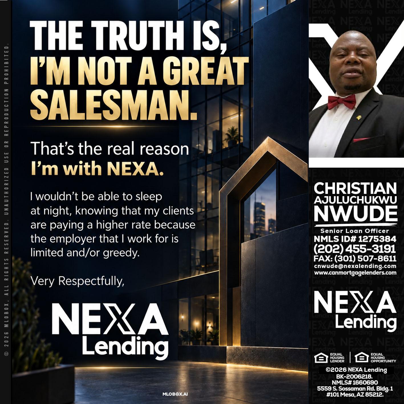 THE TRUTH IS - Christian AJuluchukwu Nwude -Senior Loan Officer