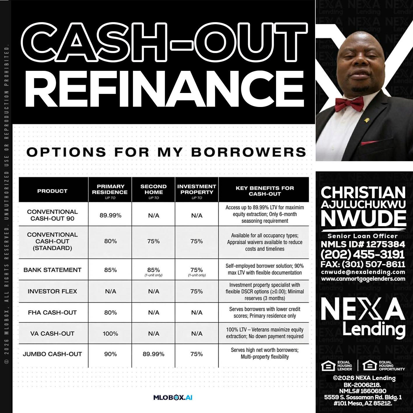 CASH OUT - Christian AJuluchukwu Nwude -Senior Loan Officer