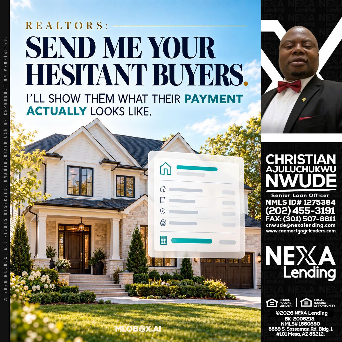 SEND ME YOUR - Christian AJuluchukwu Nwude -Senior Loan Officer