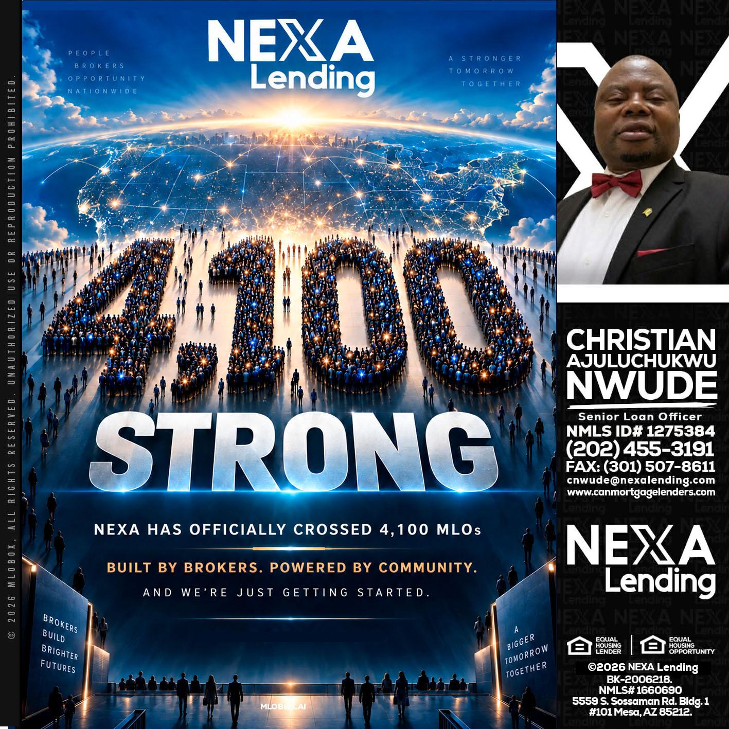 4,100 MLOs - Christian AJuluchukwu Nwude -Senior Loan Officer