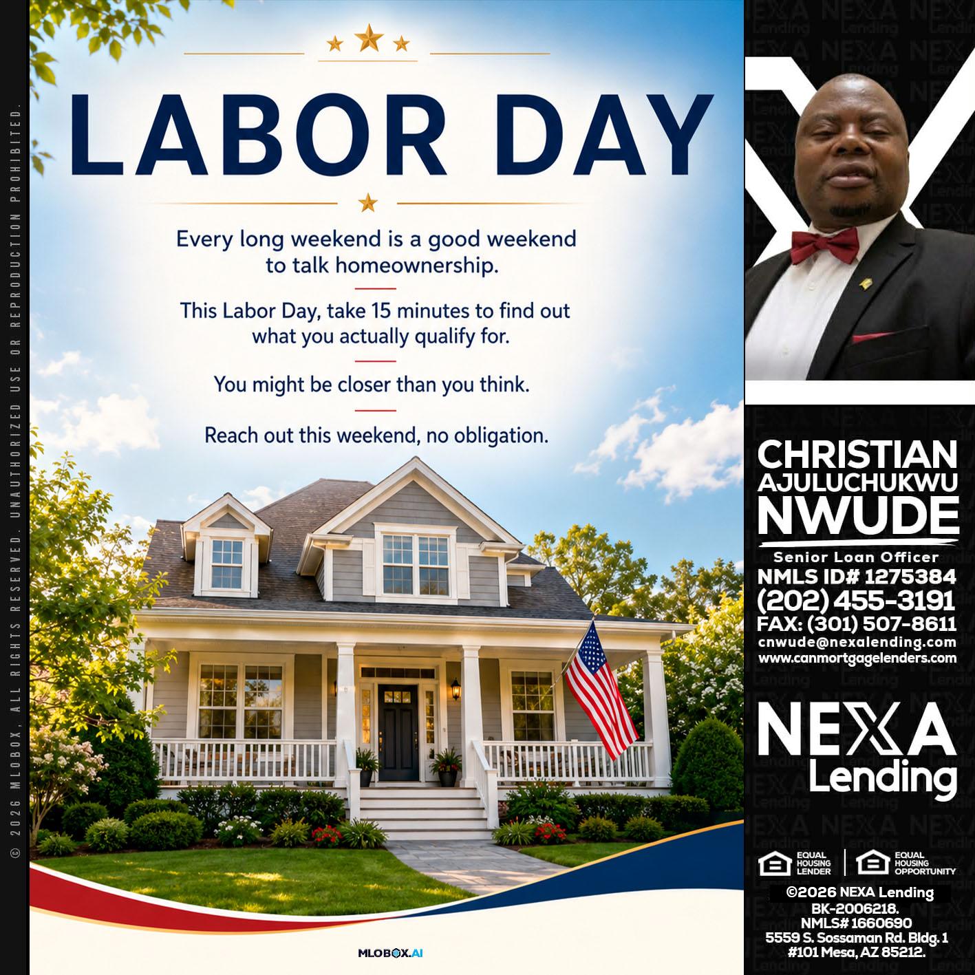 LABOR DAY - Christian AJuluchukwu Nwude -Senior Loan Officer