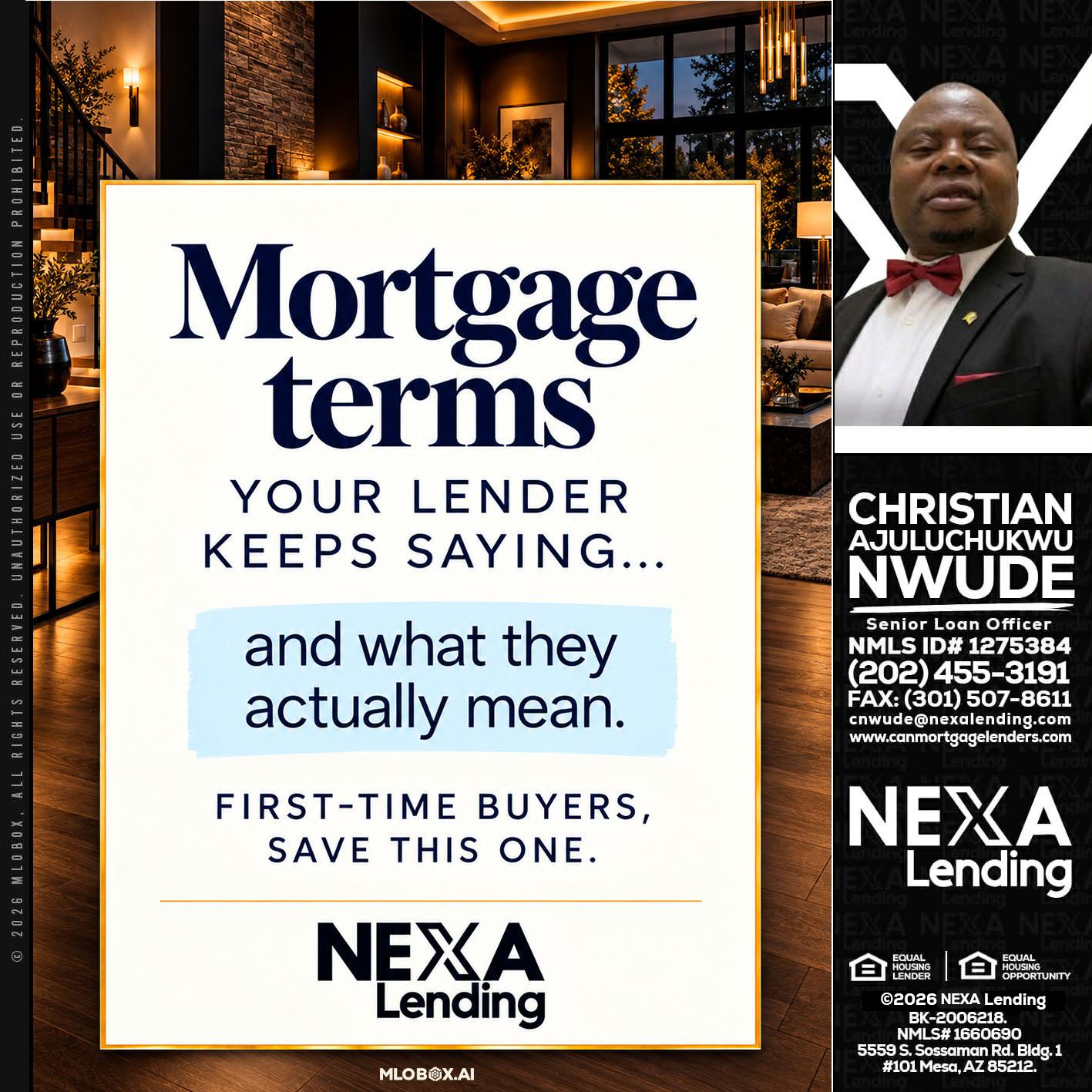mortgage terms - Christian AJuluchukwu Nwude -Senior Loan Officer