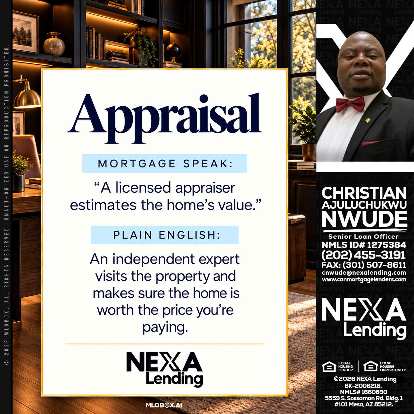 appraisal - Christian AJuluchukwu Nwude -Senior Loan Officer